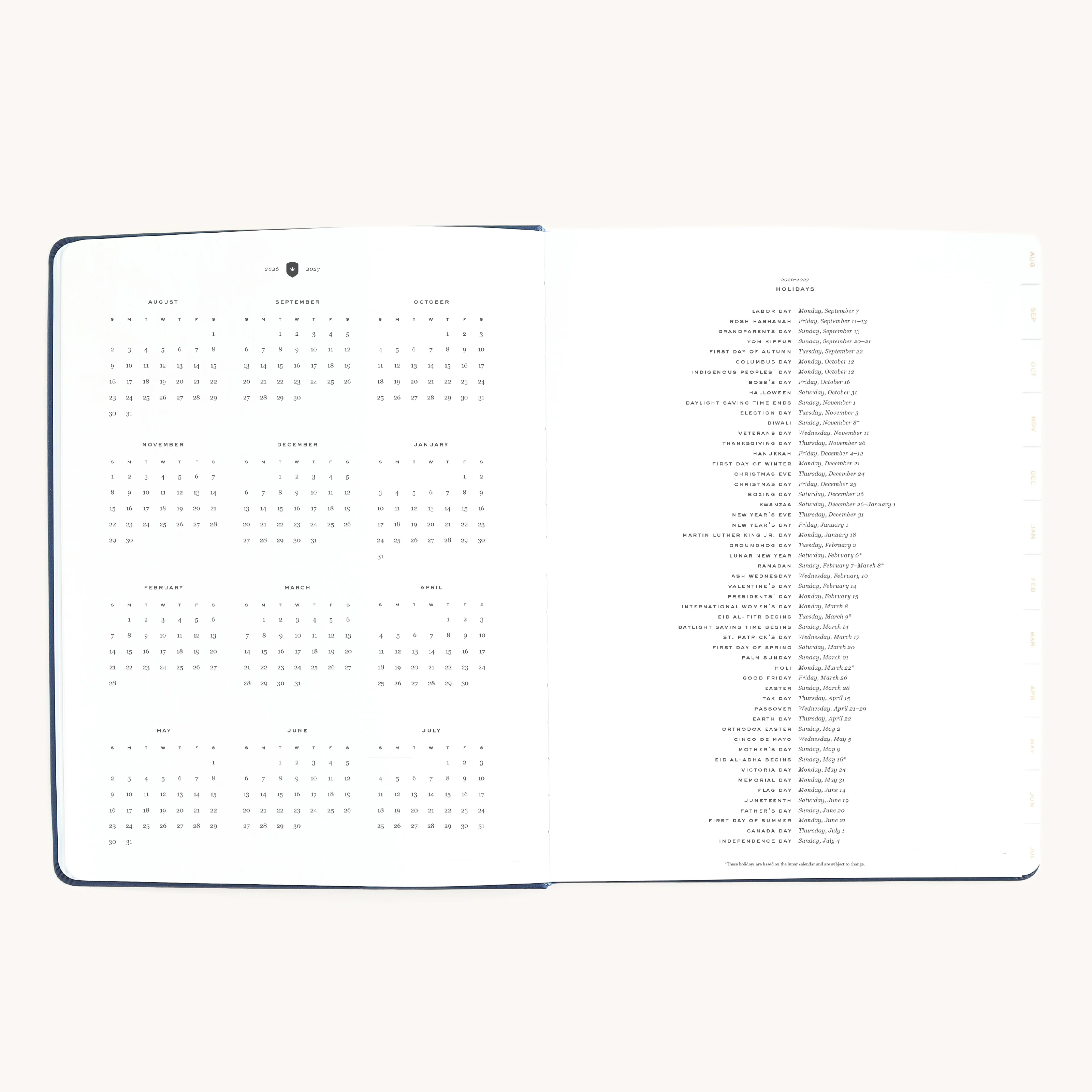 2026-2027 Bookbound Weekly Dapperdesk Planner - Navy 7 2026-2027 Bookbound Weekly Dapperdesk Planner - Navy