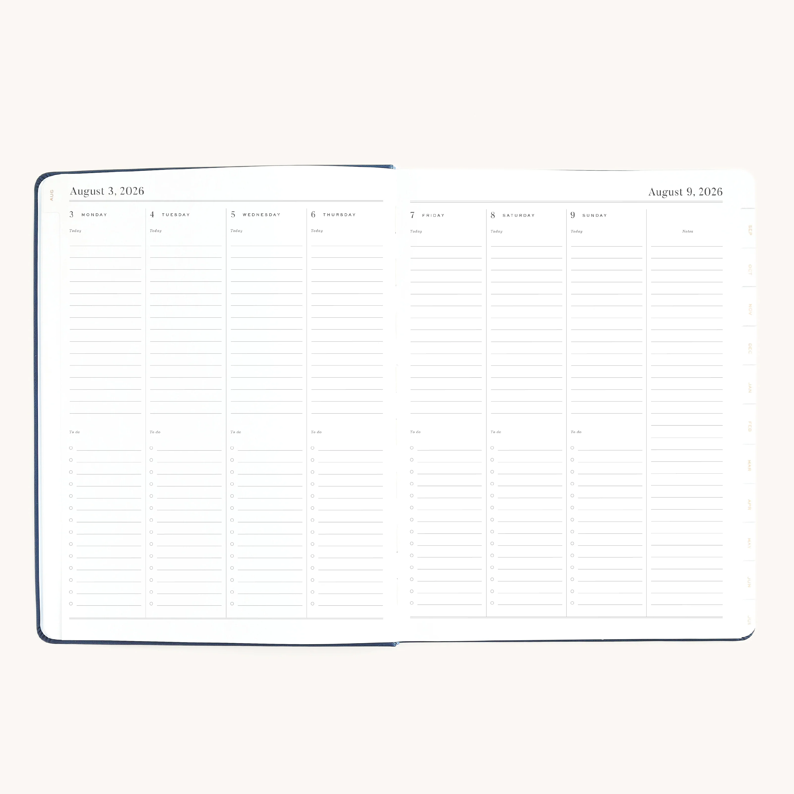 2026-2027 Bookbound Weekly Dapperdesk Planner - Navy 8 2026-2027 Bookbound Weekly Dapperdesk Planner - Navy