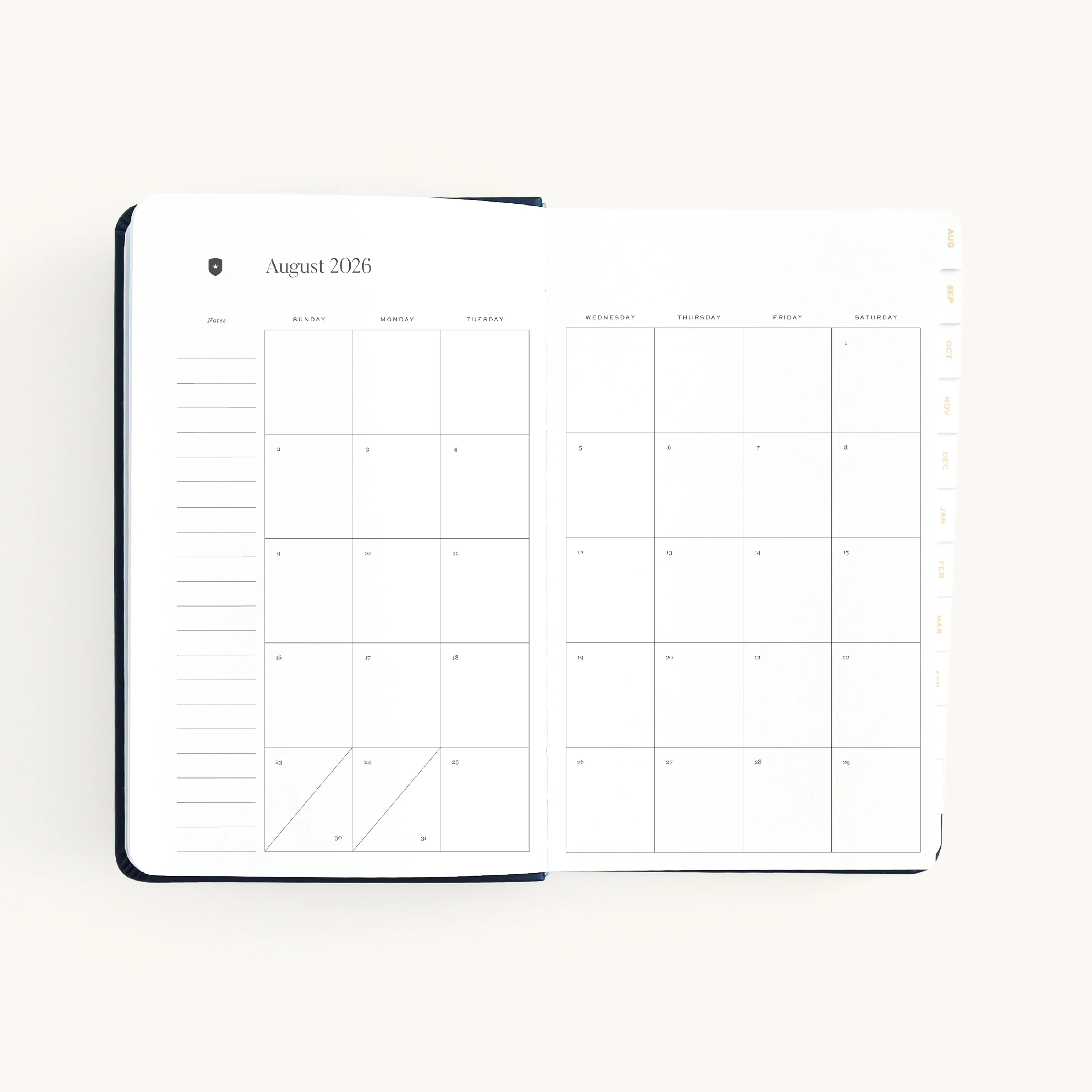 2026-2027 Bookbound Daily Dapperdesk Planner - Navy 12 2026-2027 Bookbound Daily Dapperdesk Planner - Navy
