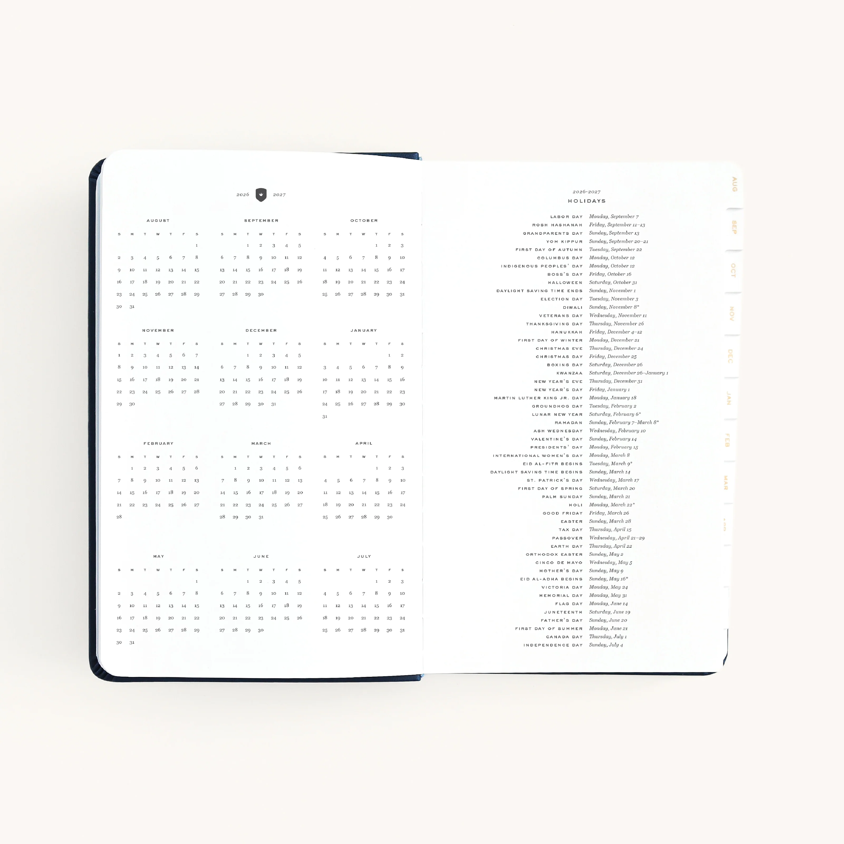 2026-2027 Bookbound Daily Dapperdesk Planner - Navy 6 2026-2027 Bookbound Daily Dapperdesk Planner - Navy