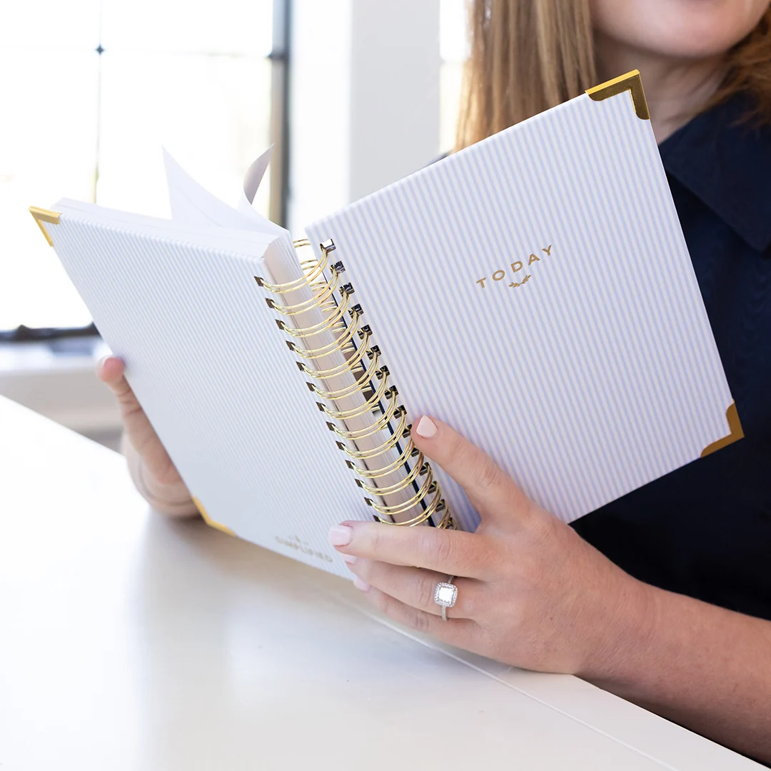 Undated Spiral Daily Simplified Planner - Carolina Stripe