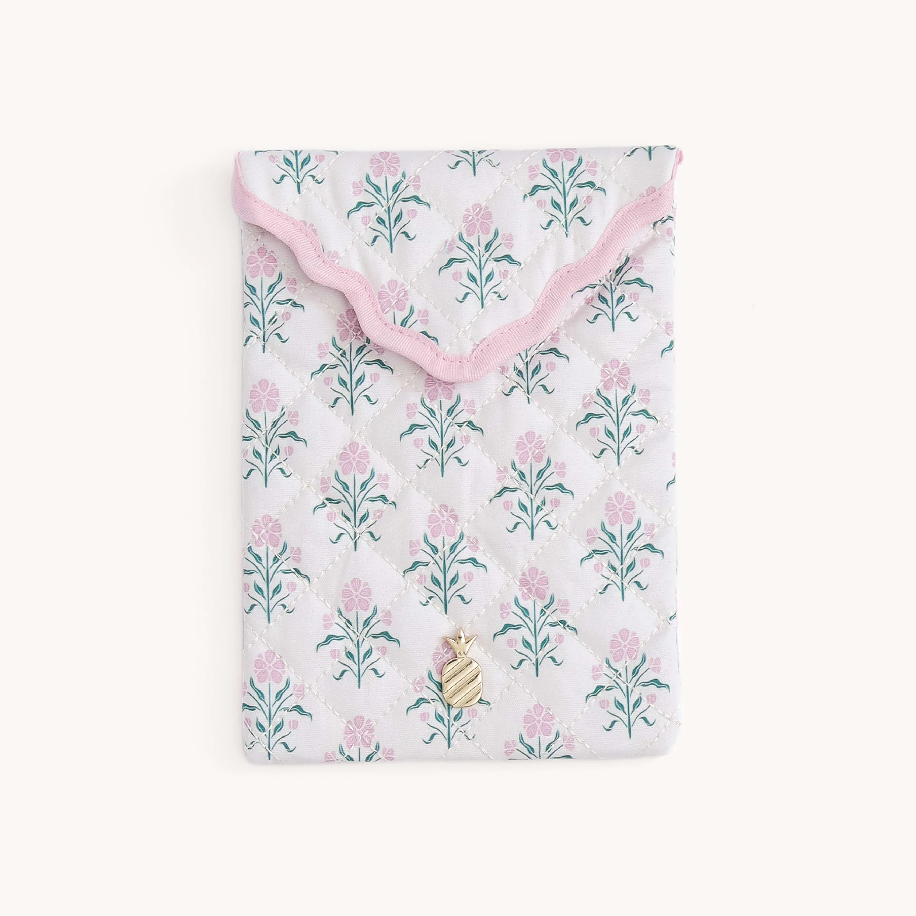 Quilted E-Reader Case - Blush Botanical