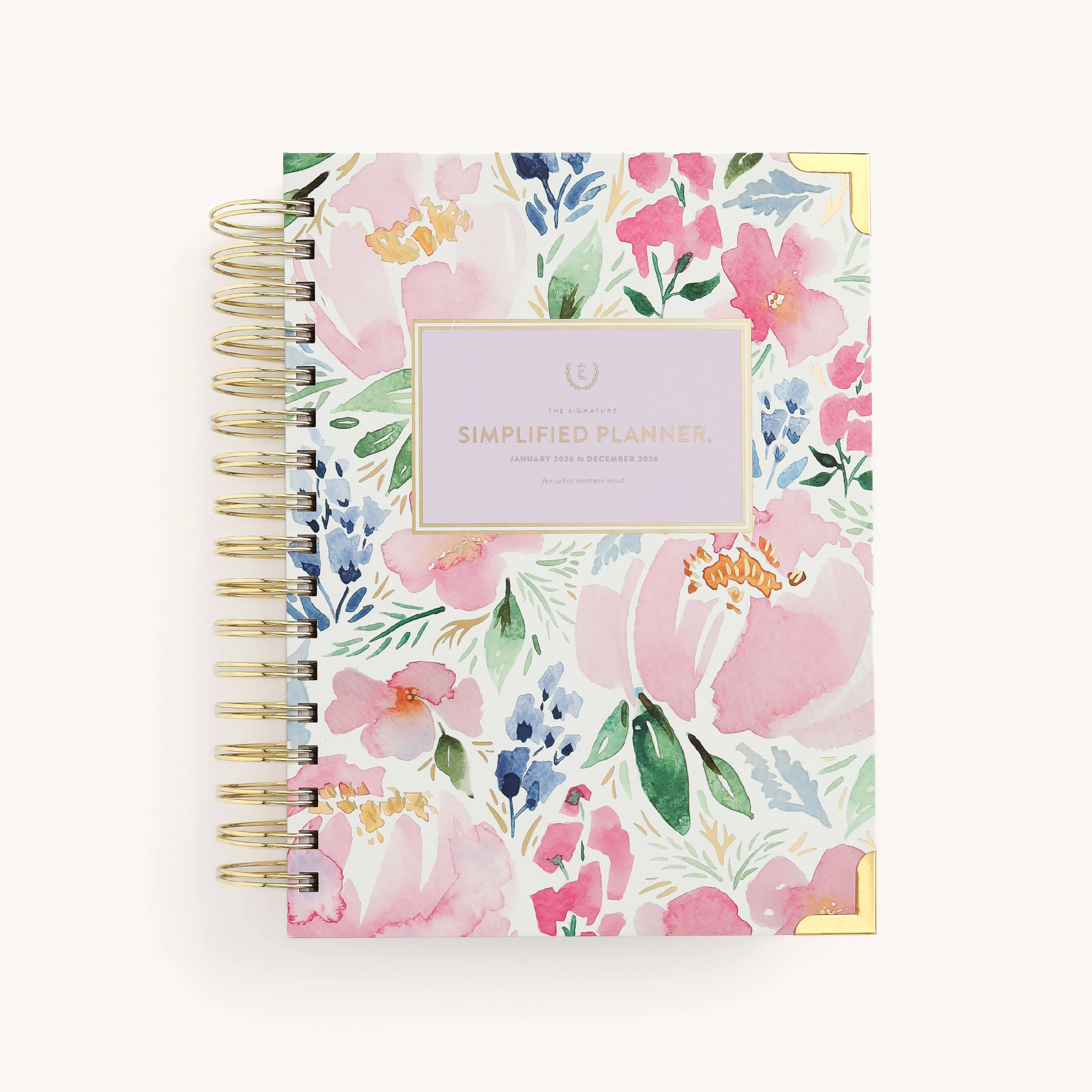 2026 Spiral Daily Simplified Planner - Cottage Floral
