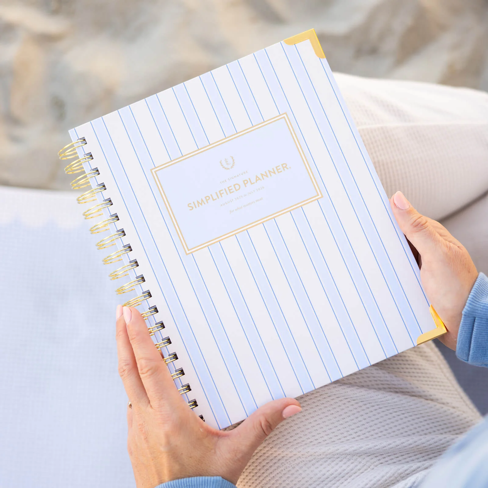 2026 Spiral Daily Simplified Planner - Serene Stripe